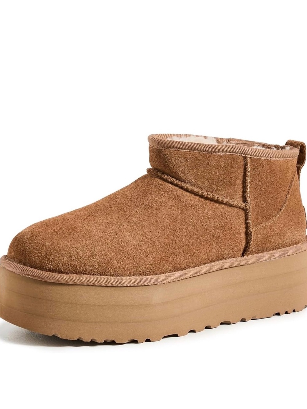 UGG Mini Platform Suede Boot - Chestnut Brown - like new!